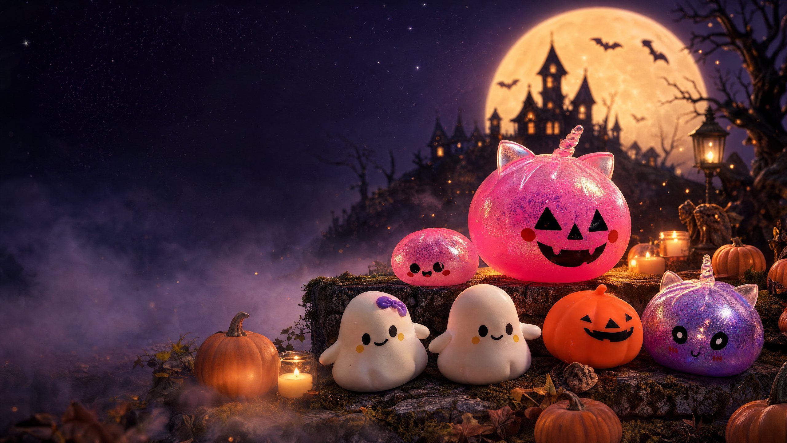 Halloween en QRUZH Cancún: squishys de calabaza, fantasmas y dumplings con glitter bajo la luna llena